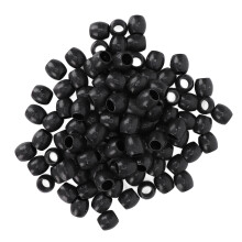 100x schwarze Dreadlock Perlen, DIY Bart-Zubehör