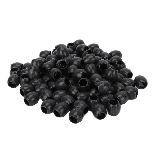 100x schwarze Dreadlock Perlen, DIY Bart-Zubehör 1