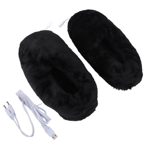USB-Heizschuhe, waschbar, elektrisch, schwarz 2