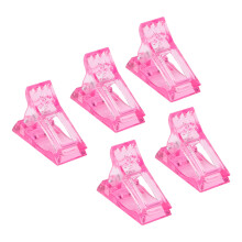 (Pink) 5pcs Nail Tips Clip Acrylic DIY Nail Extension Tool Pink