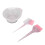 (Pink) 3x Haarfarbepinsel mit Färbe-Kamm blau 5