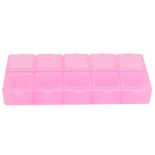 (Pink) 10-vaks transparante kraal organizer roze