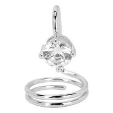 (3059 White Gold) Vingerring met Swarovski kristallen, goud/wit