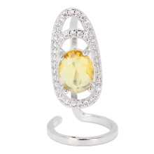 (Yellow) Rhinestone vinger nagel cover ring geel dansen party
