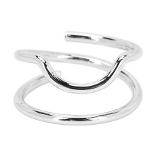 (3046 White) Vintage Metallnagelring Weiß Damen