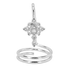 (White Gold) Electroplated Copper Nail Ring Fashion Women White Gold
