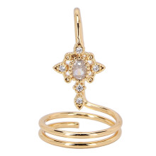 (Golden) Electroplated Copper Nail Ring Fashion Women White Gold