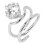 (White Gold) Electroplated Copper Stylish Nail Ring 4