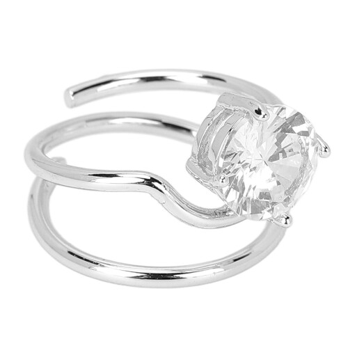 (White Gold) Electroplated Copper Stylish Nail Ring 1