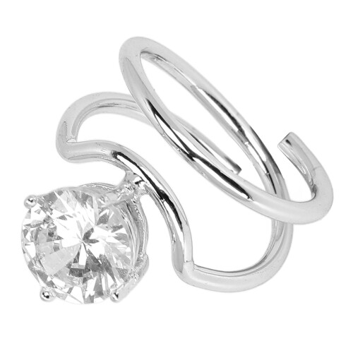 (White Gold) Electroplated Copper Stylish Nail Ring 2