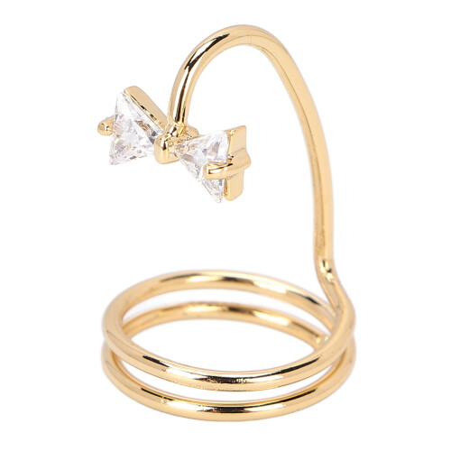 (Gold) Electroplated Copper Manicure Ring Nail Art Gold 1