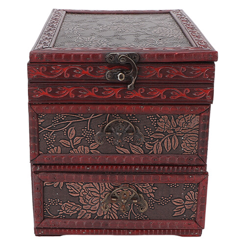 Vintage Schmuckbox mit Spiegel aus Holz