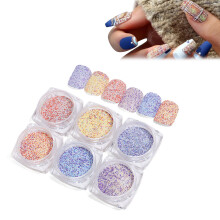 6x Winter-Wollnagel-Set, gemischte Farben, Glitter-Art