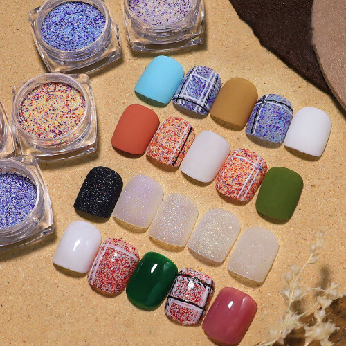 6-delig Winter Wollen Nagels Glitter Set 2