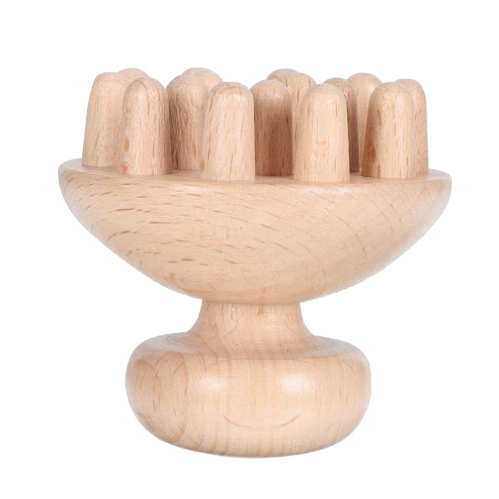 Mushroom Shaped Wooden Scalp Massage Brush Hair Care