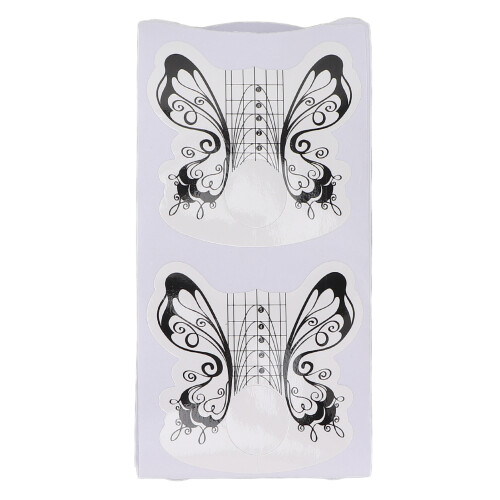 100 Pcs Nail Forms Horseshoe Butterfly Square Art Guide Sticker