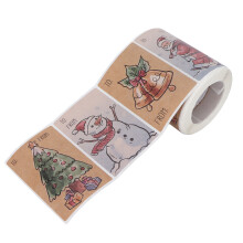 Weihnachtsaufkleber, 6 Designs, 250 Stück, klebend