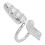 (Silver) Fingernail Ring Rhinestone Cap Decor Silver 5