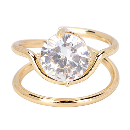 (Gold) Electroplated Copper Stylish Nail Ring