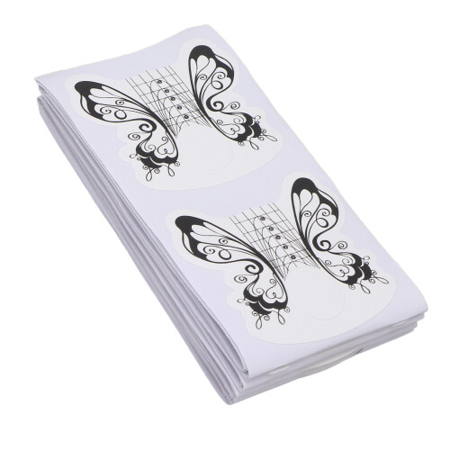 100 Pcs Nail Forms Horseshoe Butterfly Square Art Guide Sticker 2