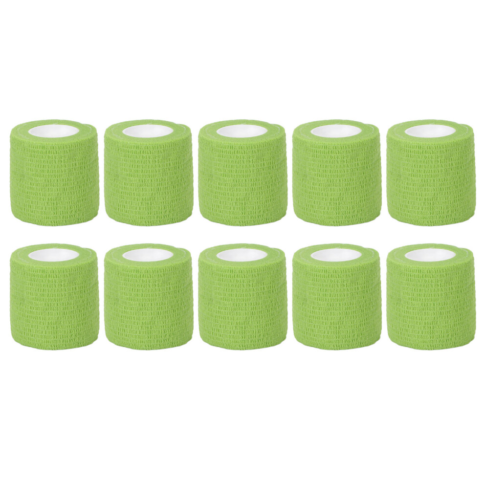(Grass Green) 10Pcs Self Adhesive Elastic Bandage Shockproof Antislip Dark Green