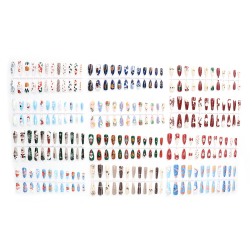 288Pcs Christmas Press On Nails Square Oval 2