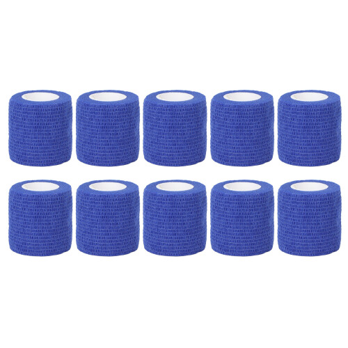 (Dark Blue) 10Pcs Self Adhesive Elastic Bandage Multifunctional Sky Blue