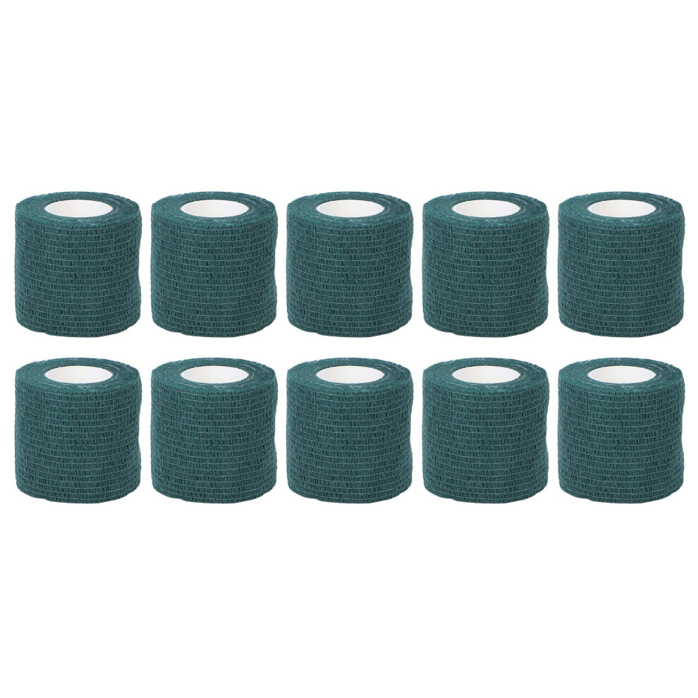 (Dark Green) 10Pcs Self Adhesive Elastic Bandage Shockproof Antislip Dark Green