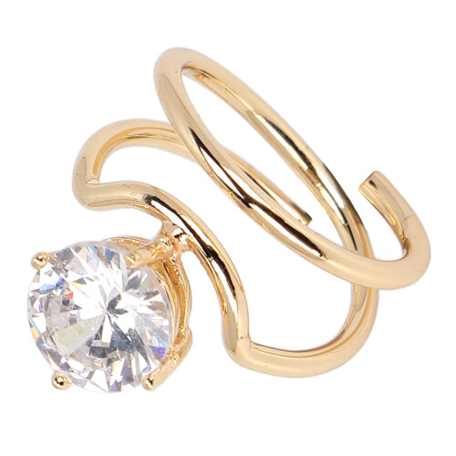 (Gold) Electroplated Copper Stylish Nail Ring 2