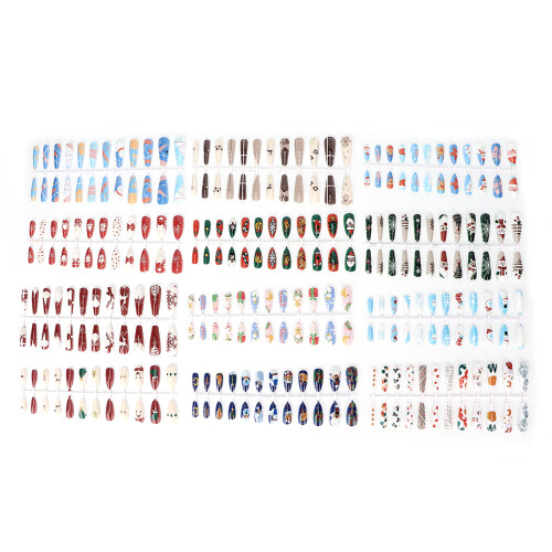 288Pcs Christmas Press On Nails Square Oval 1
