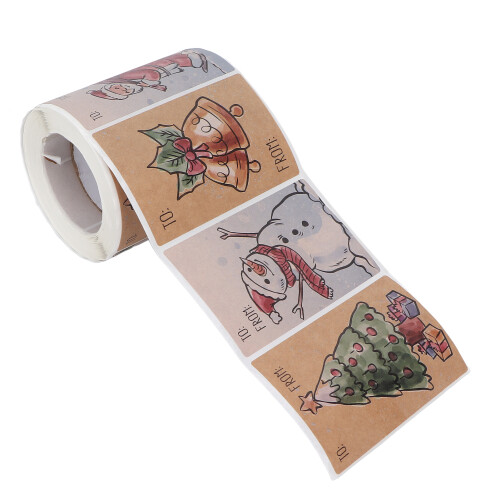 Weihnachtsaufkleber, 6 Designs, 250 Stück, klebend 1