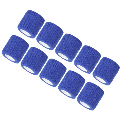 (Dark Blue) 10Pcs Self Adhesive Elastic Bandage Multifunctional Sky Blue 1