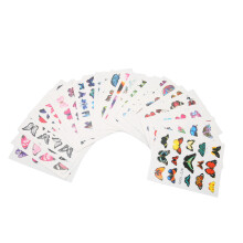 30x Schmetterlings-Nail-Sticker Wassertransfer DIY