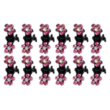 12x Strass-Haarclips Blume Kristall rutschfest