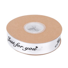 (White) 2.5cm Satin Ribbon 45yd Silver Gray Polyester DIY Cake