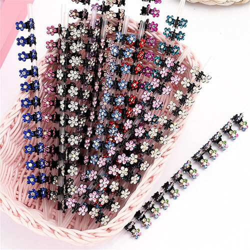 12x Strass-Haarclips Blume Kristall rutschfest 2