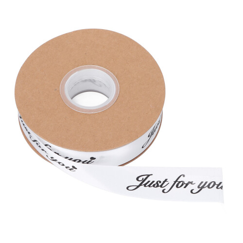 (White) 2.5cm Satin Ribbon 45yd Silver Gray Polyester DIY Cake 2
