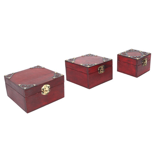 3x Holzschmuckkasten mit Metallverschluss 2