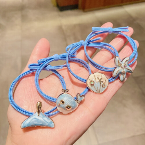 4 Pezzi Scrunchie Animali Balena Elastici Capelli