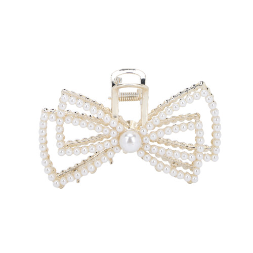 (Pearl) Clip Capelli Nodino Decorativo con Perline