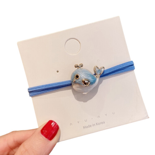 4 Pezzi Scrunchie Animali Balena Elastici Capelli 2