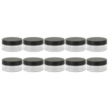 10PCS Plastic Loose Powder Jars Cosmetic Sample Containers