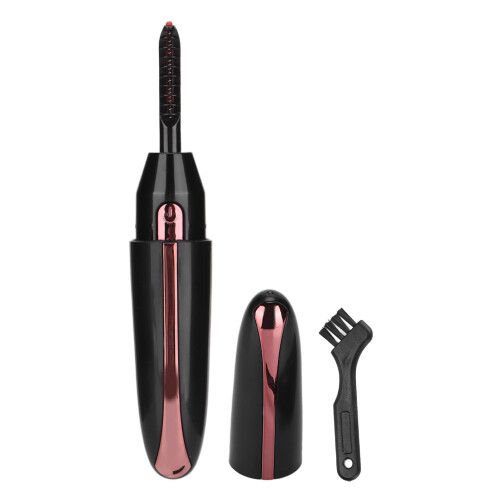 (Black) USB Rechargeable Electric Eyelash Curler Black 2