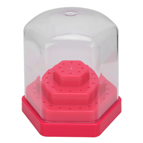 (Pink) 48-Gaten Nail Drill Bits Houder Opbergstandaard Wit