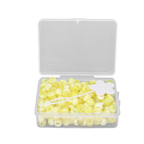 (Yellow) 200 Acryl-Haarperlen, DIY, buntes Dekor, Gelb