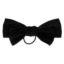 (Black) Satinschleife Haargummi Große Schleife Schwarz Party