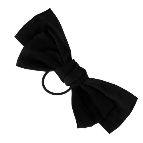 (Black) Satinschleife Haargummi Große Schleife Schwarz Party 2