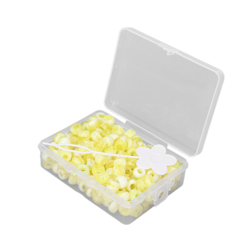 (Yellow) 200 Acryl-Haarperlen, DIY, buntes Dekor, Gelb 1