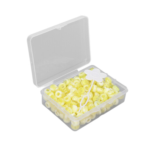 (Yellow) 200 Acryl-Haarperlen, DIY, buntes Dekor, Gelb 2