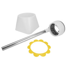 (White With Flower Shaped Ring) Haartrockner-Ständer Edelstahl ABS Verstellbar Weiß